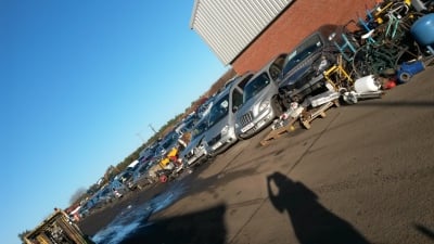 Rows of vehicles in the KC Forrest yard